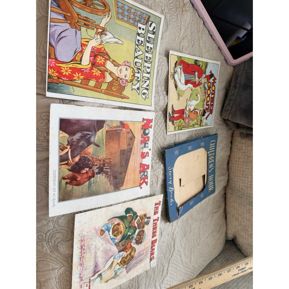 1930s Linenette Softcover Children's Book Set Of 4. Story Fairy Tale - Picture 3 of 6